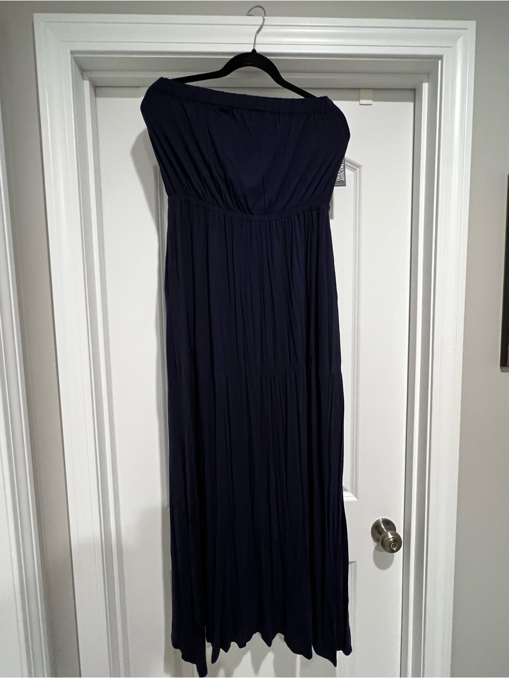 New York & Company Strapless Navy Maxi Dress